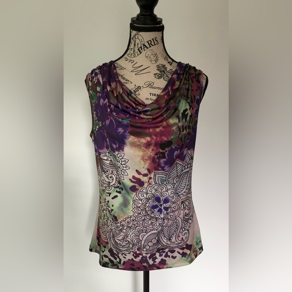 SUKI JONES Top medium sleeveless multi coloured
